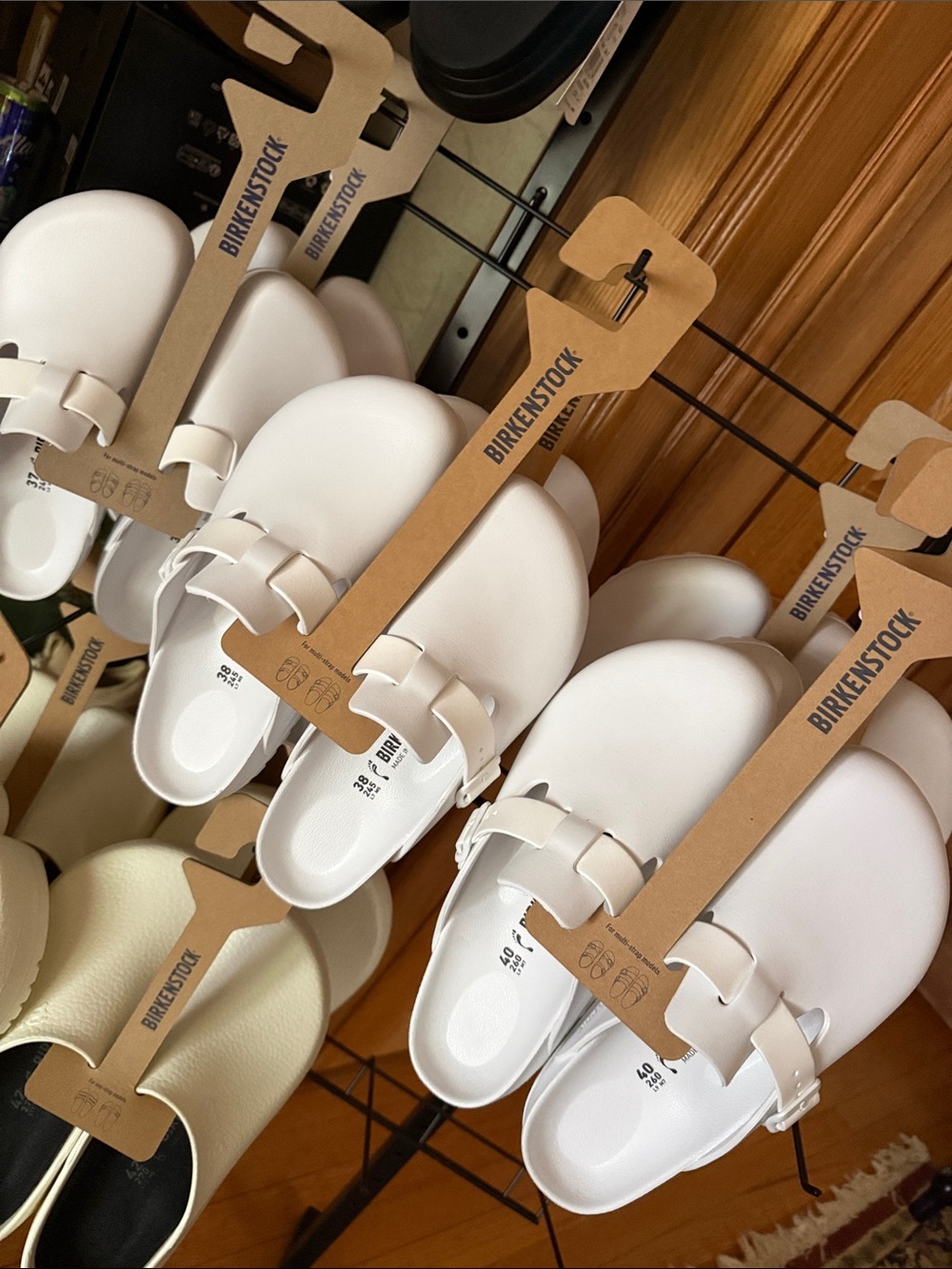 Birkenstock  White Boston Clogs with Buckle